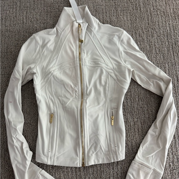 Lululemon Athletica White Leather Jacket with Gold Zipper. Never worn - Picture 1 of 1